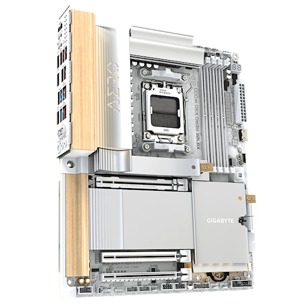 技嘉X870E AERO X3D WOOD主板用上木头、皮革：精美如艺术品