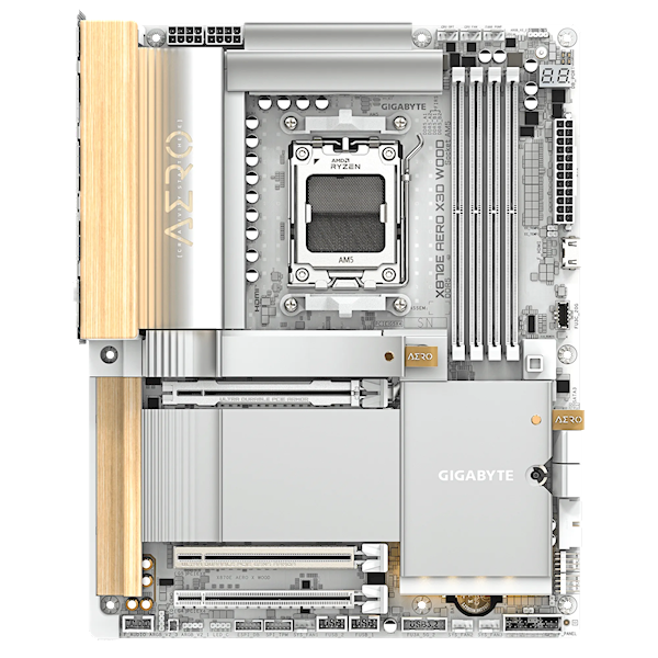 技嘉X870E AERO X3D WOOD主板用上木头、皮革：精美如艺术品